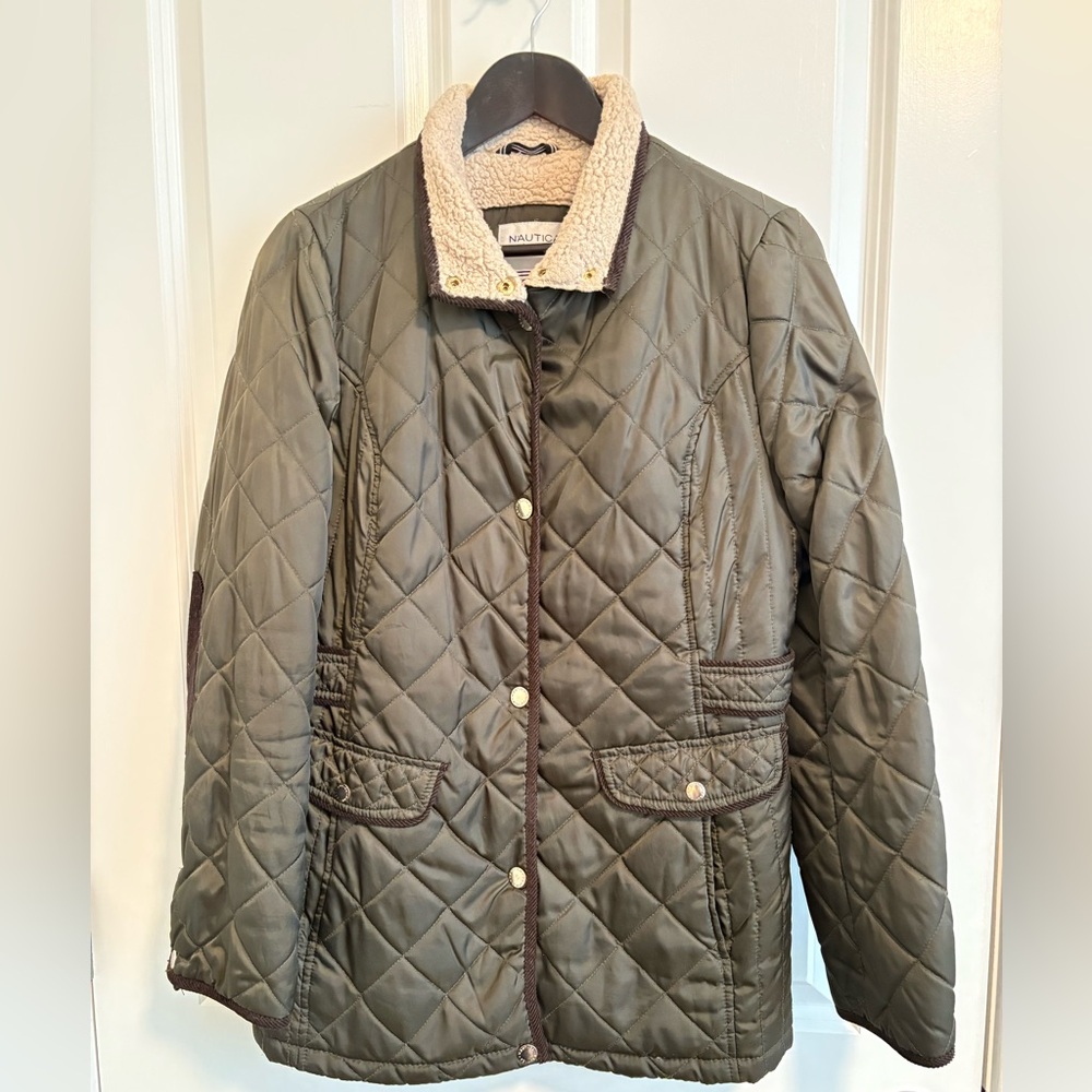 Nautica Olive Quilted Women's Jacket